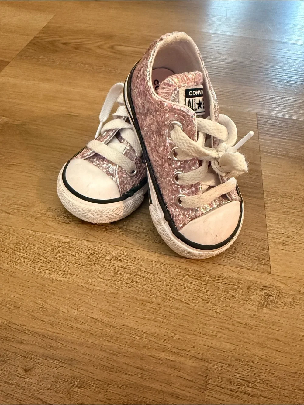 Converse Kids' Pink Glitter All Star Low Top Sneaker